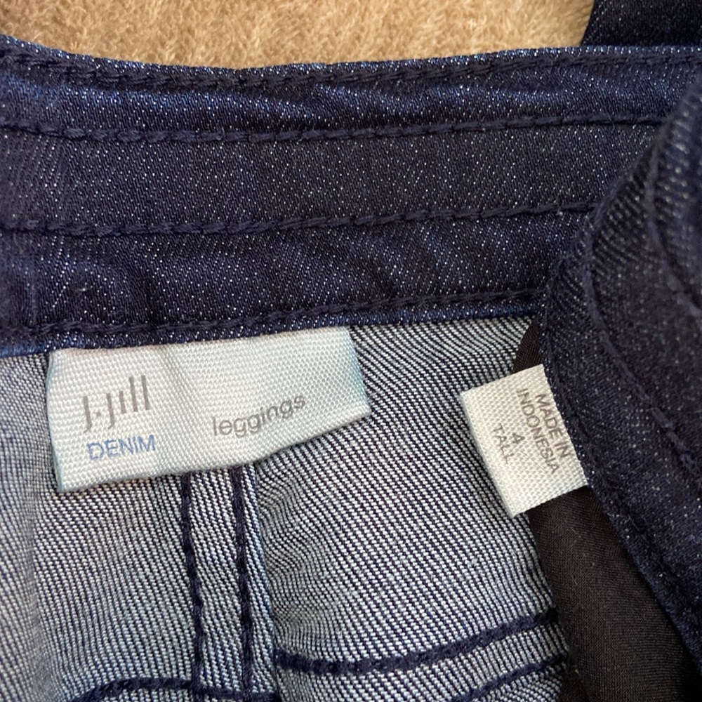 2 Pairs J Jill Dark Denim Zip Up Jeggings Size 4 Tall - Picture 3 of 14